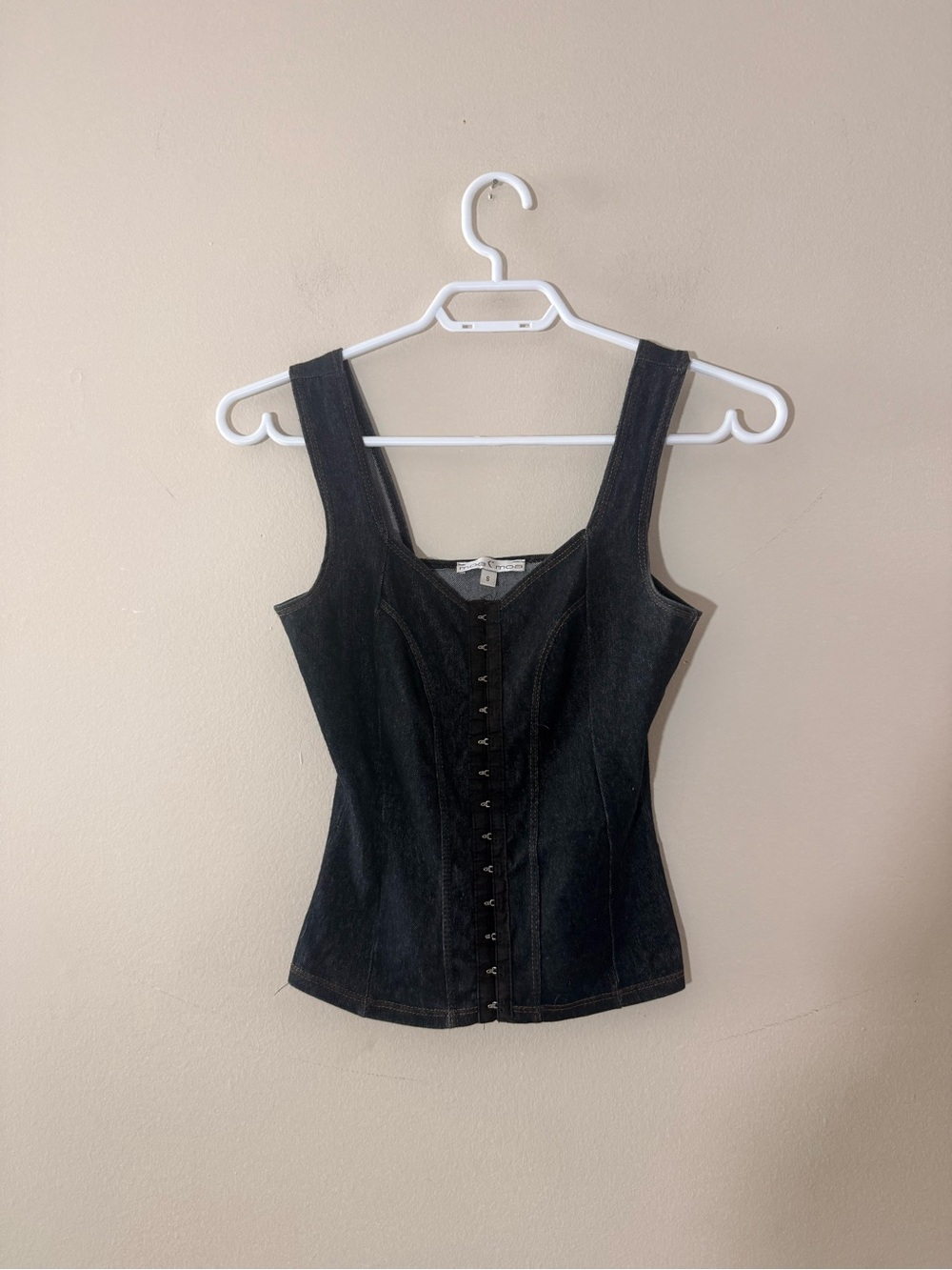 Moa Moa Denim Hook-Front Corset Cami